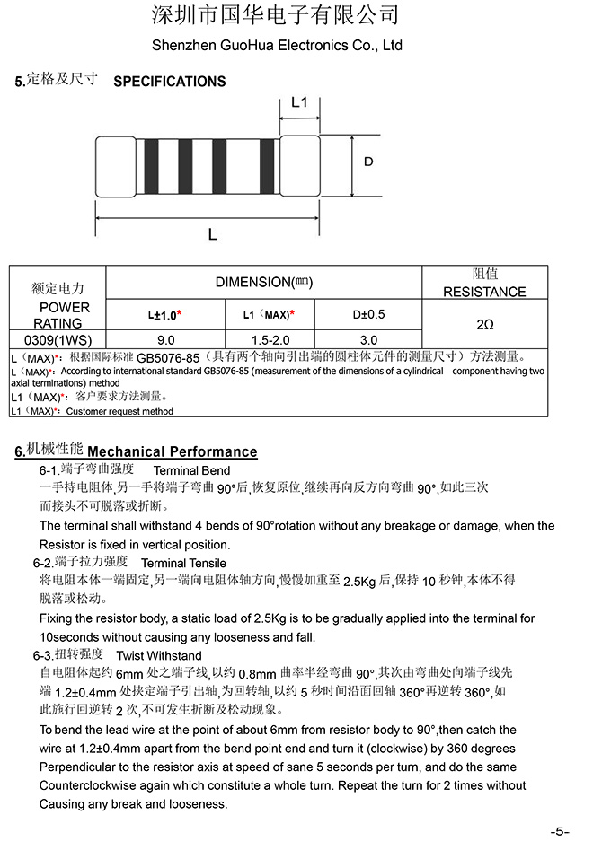 無引線繞線電阻-國華03092WS系列承認書-5